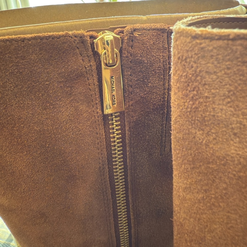 Michael Kors Suede Knee High Boots with Block Heel - Picture 8 of 16